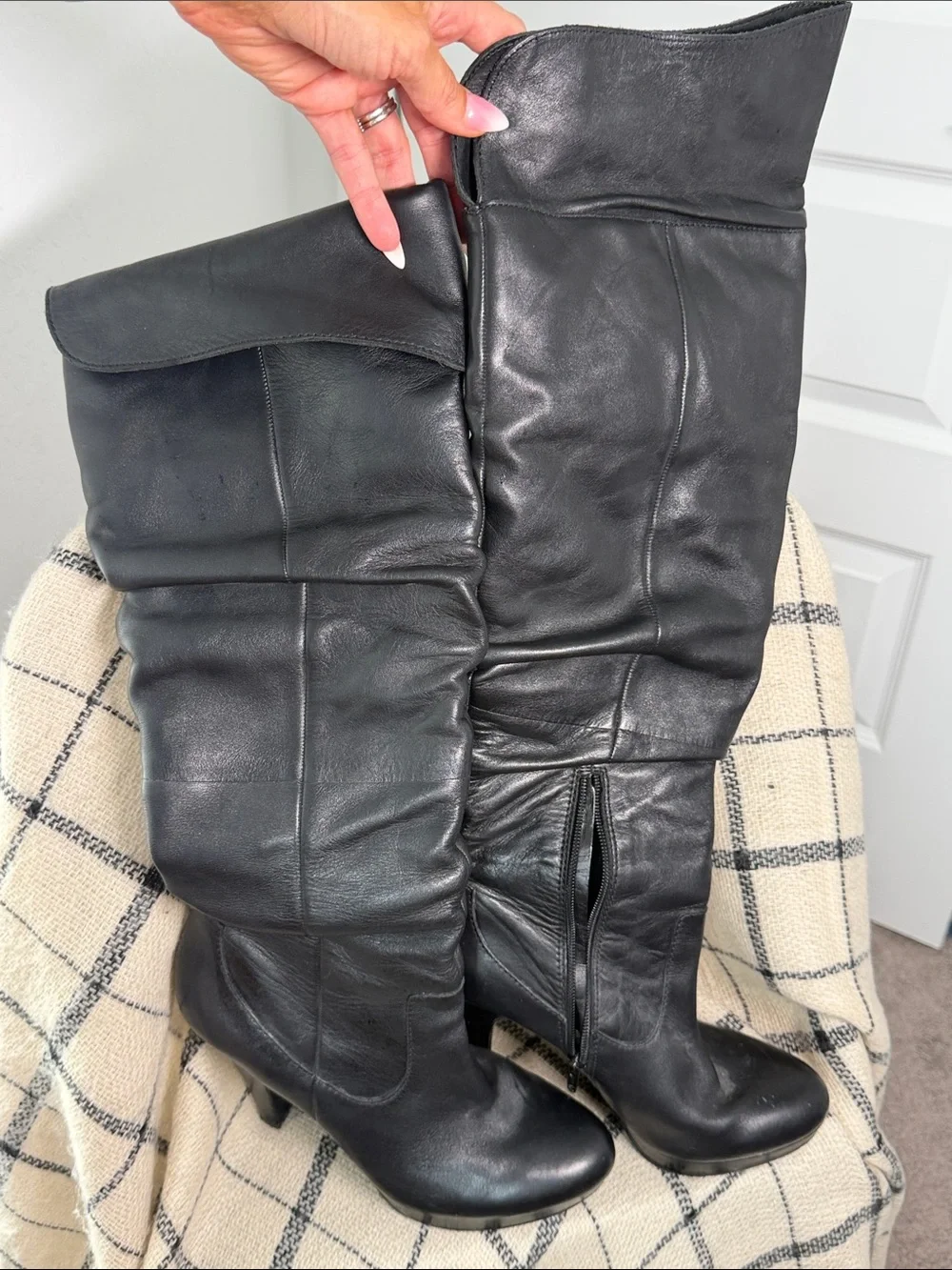 Jessica Simpson Black Over-the-Knee Leather Boots